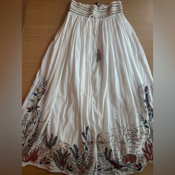 Zara White Embroidered Maxi Skirt & Top Set - Picture 3 of 8